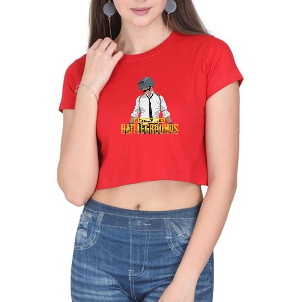 PUBG Player Unknown's Battleground Womens Crop Top-FunkyTradition Half Sleeves T-Shirt FunkyTradition