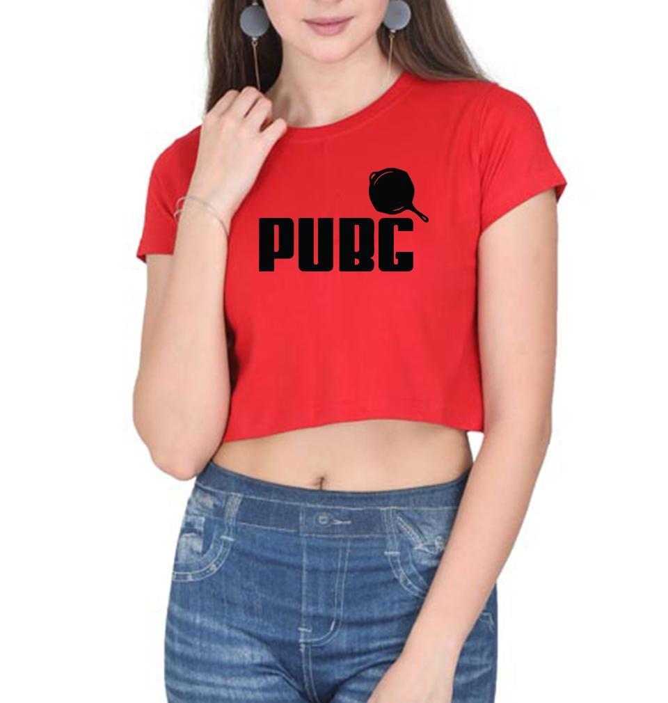 PUBG Pubg Pan Womens Crop Top-FunkyTradition Half Sleeves T-Shirt FunkyTradition