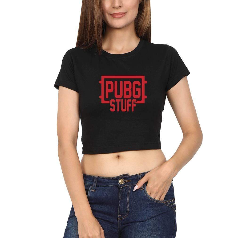 PUBG Pubg Stuff Womens Crop Top-FunkyTradition Half Sleeves T-Shirt FunkyTradition