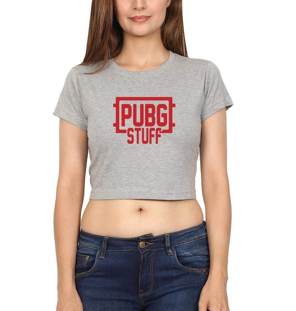 PUBG Pubg Stuff Womens Crop Top-FunkyTradition Half Sleeves T-Shirt FunkyTradition
