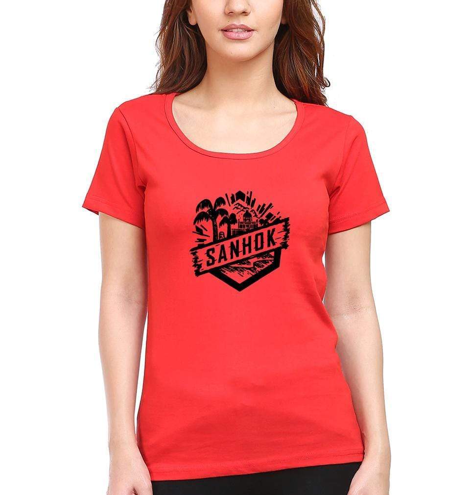 PUBG Sanhok Womens Half Sleeves T-Shirts-FunkyTradition Half Sleeves T-Shirt FunkyTradition
