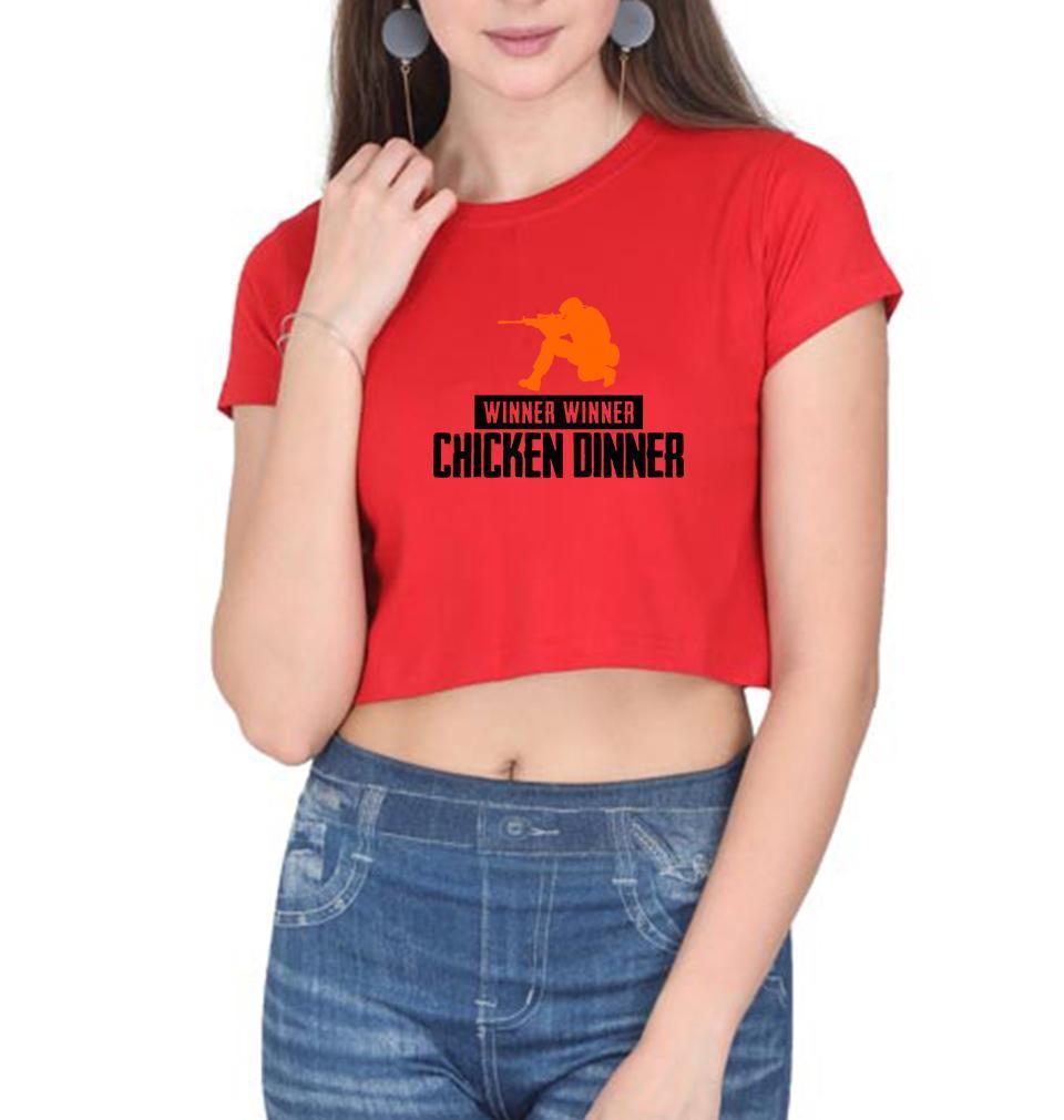 PUBG The Unknown Womens Crop Top-FunkyTradition Half Sleeves T-Shirt FunkyTradition
