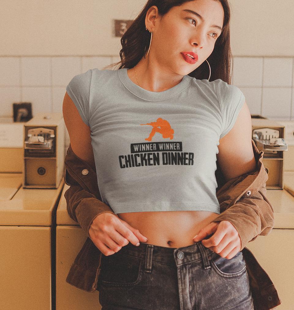 PUBG The Unknown Womens Crop Top-FunkyTradition Half Sleeves T-Shirt FunkyTradition