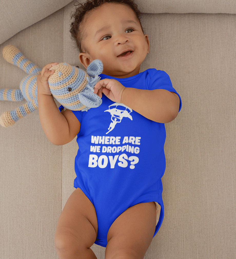 PUBG Where Are We Dropping Boys Rompers for Baby Boy- FunkyTradition FunkyTradition