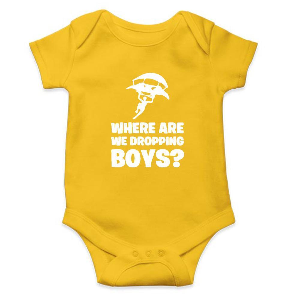 PUBG Where Are We Dropping Boys Rompers for Baby Boy- FunkyTradition FunkyTradition