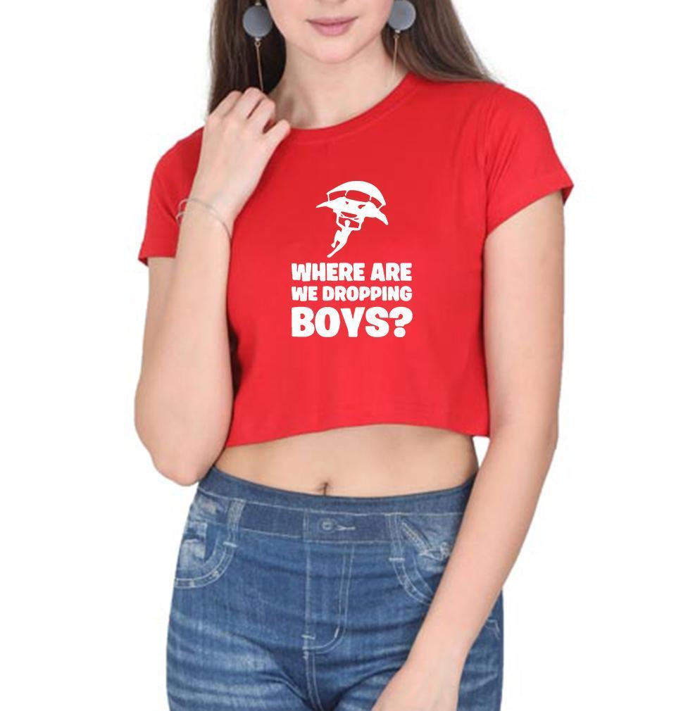 PUBG Where Are We Dropping Boys Womens Crop Top-FunkyTradition Half Sleeves T-Shirt FunkyTradition