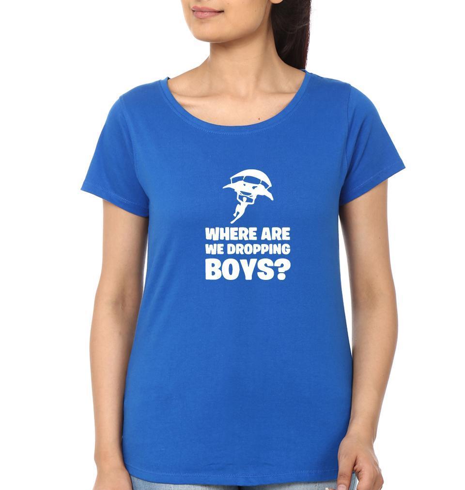 PUBG Where Are We Dropping Boys Womens Half Sleeves T-Shirts-FunkyTradition Half Sleeves T-Shirt FunkyTradition