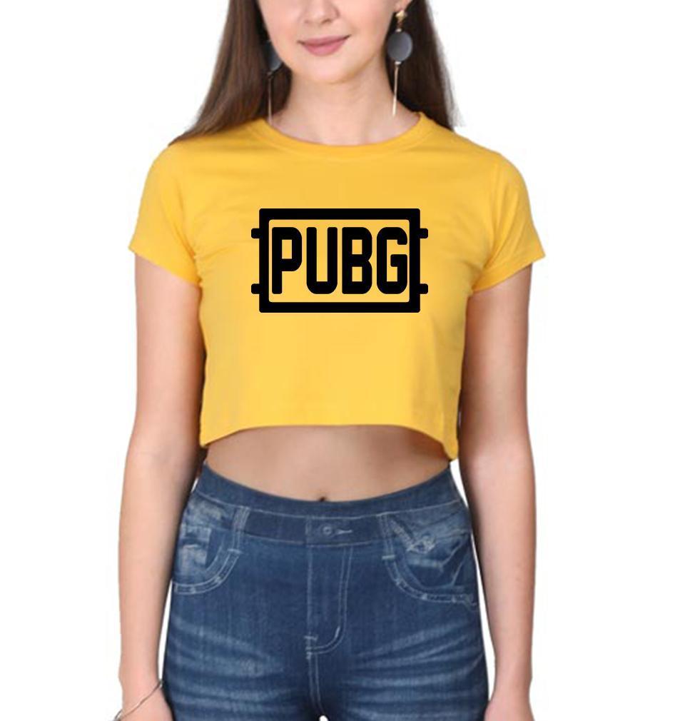 PUBG Womens Crop Top-FunkyTradition Half Sleeves T-Shirt FunkyTradition
