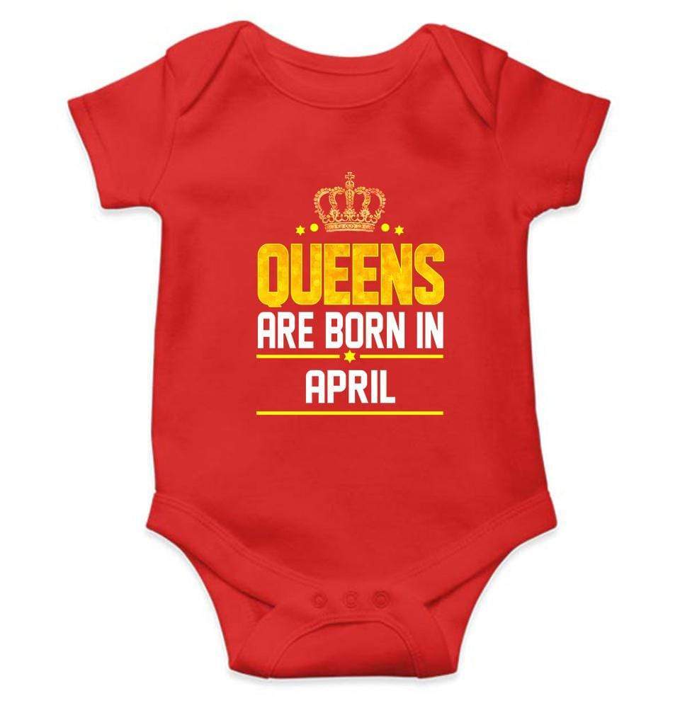 Queens Are Born In April Rompers for Baby Girl- FunkyTradition FunkyTradition