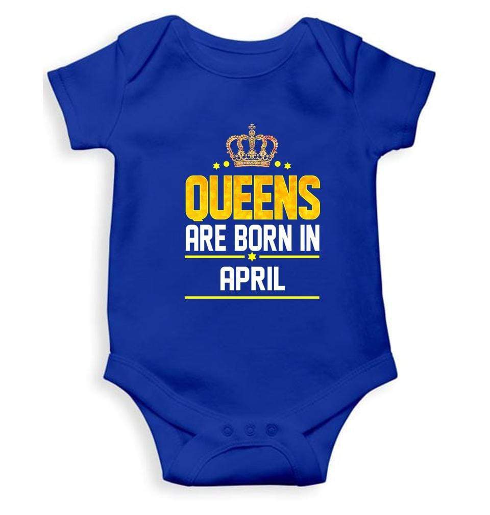 Queens Are Born In April Rompers for Baby Girl- FunkyTradition FunkyTradition