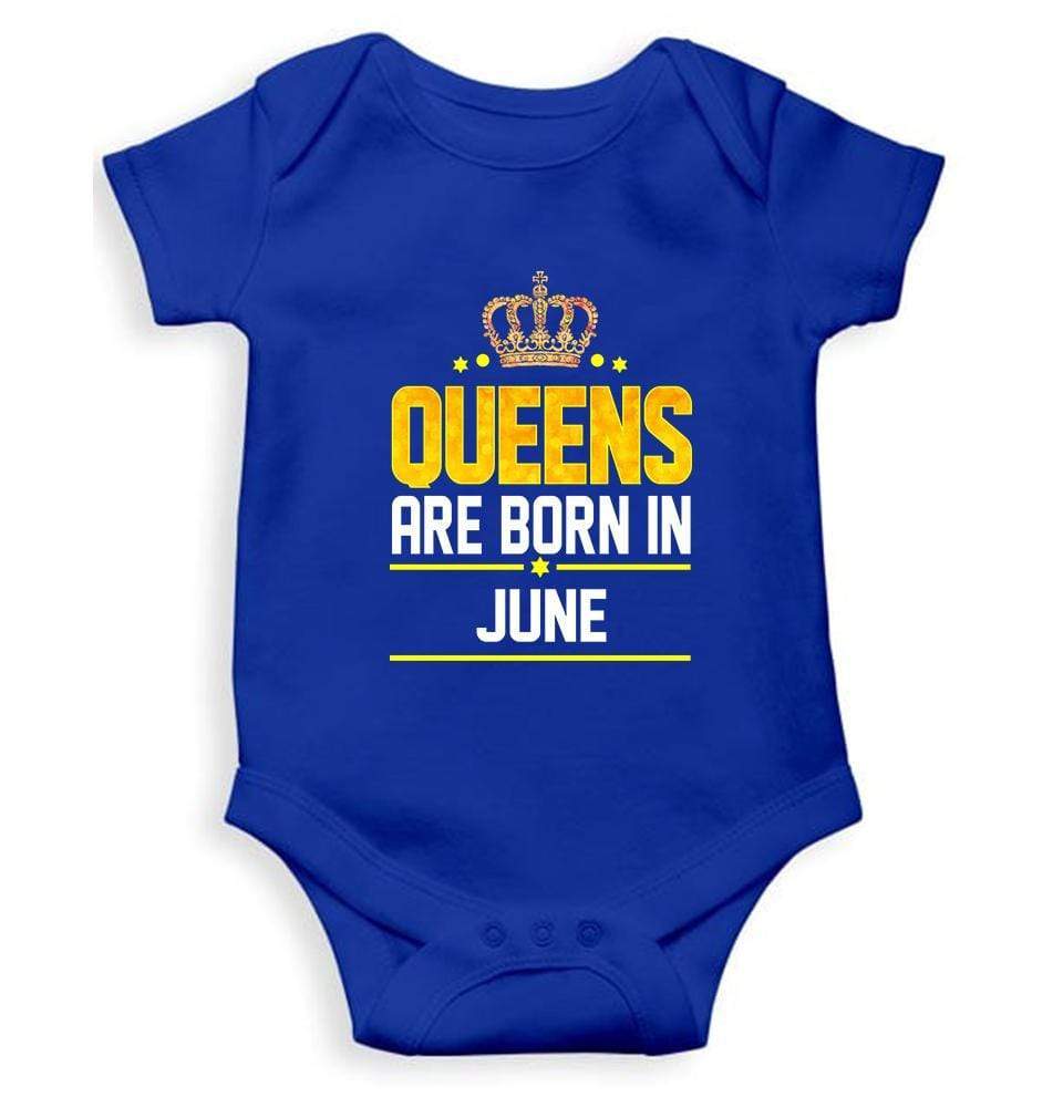 Queens Are Born In June Rompers for Baby Girl- FunkyTradition FunkyTradition