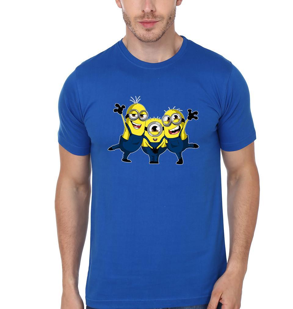 FunkyTradition Blue Round Neck Minion Half Sleeves T-Shirt