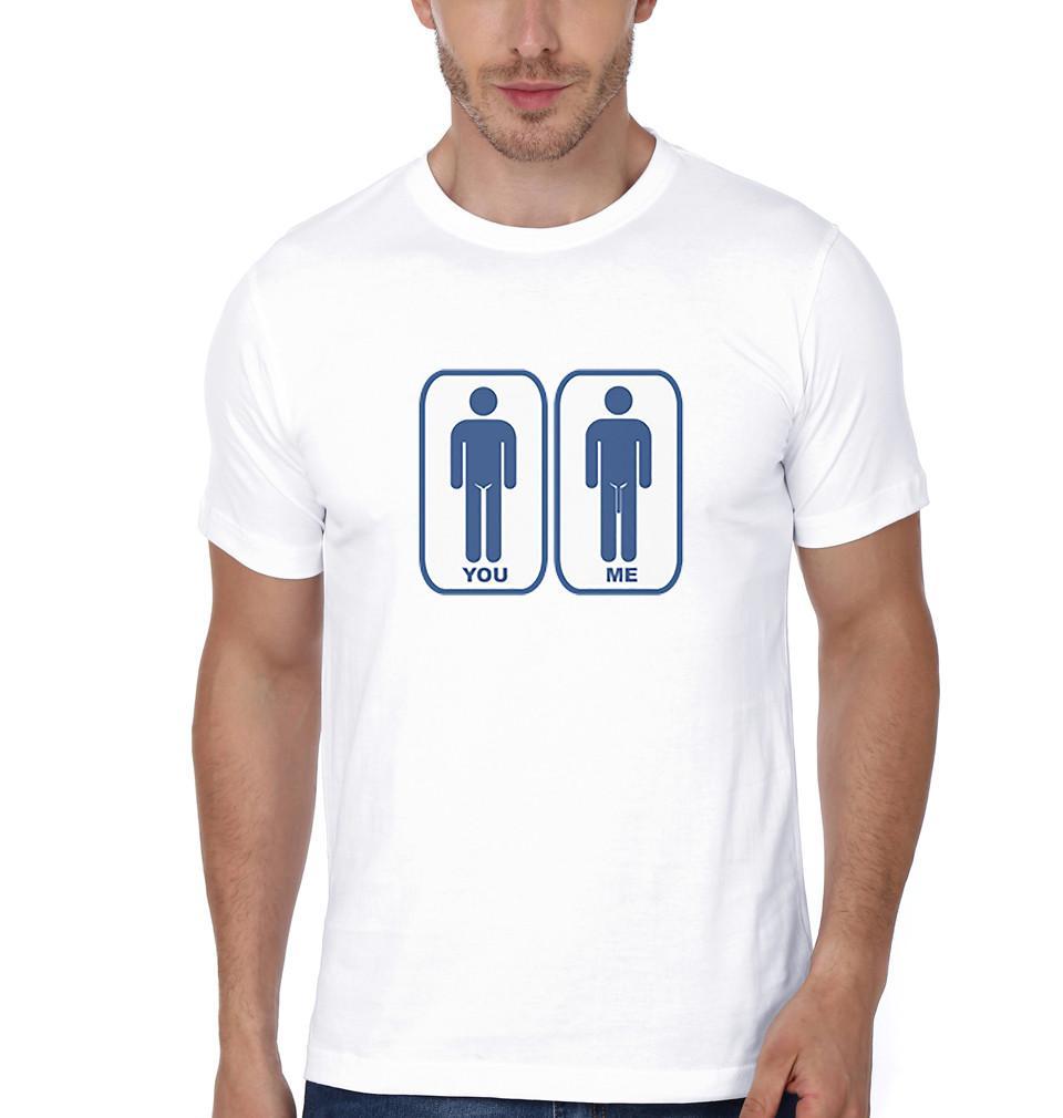 FunkyTradition White Round Neck Couple Men Half Sleeves T-Shirt
