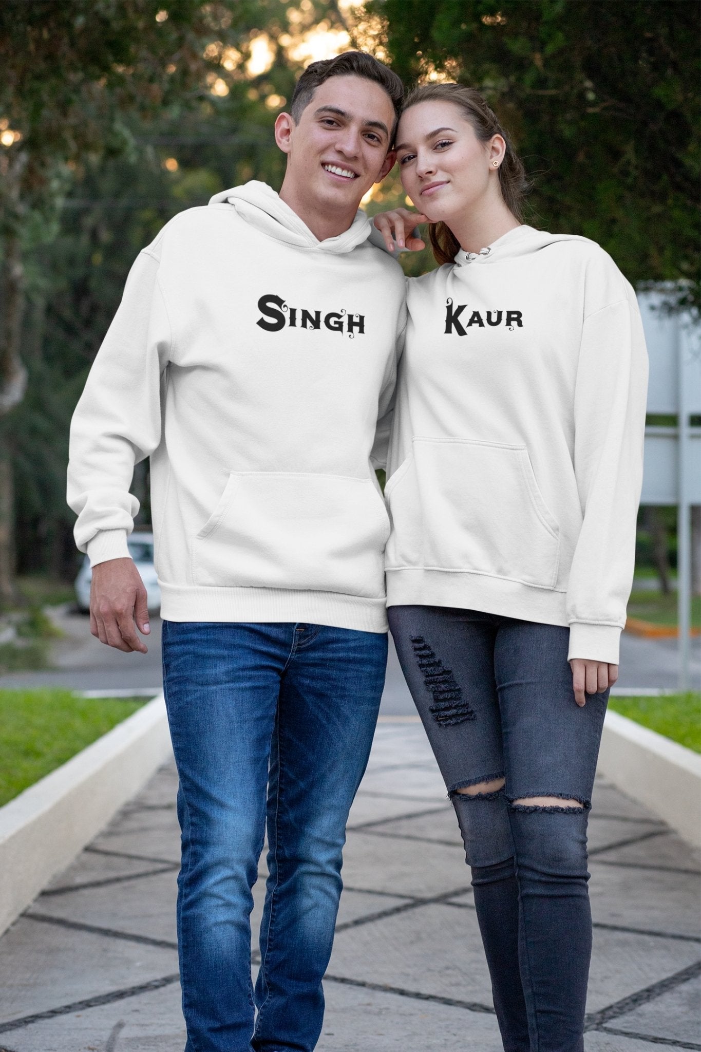 Singh Kaur Couple Hoodie-FunkyTeesClub - Funky Tees Club