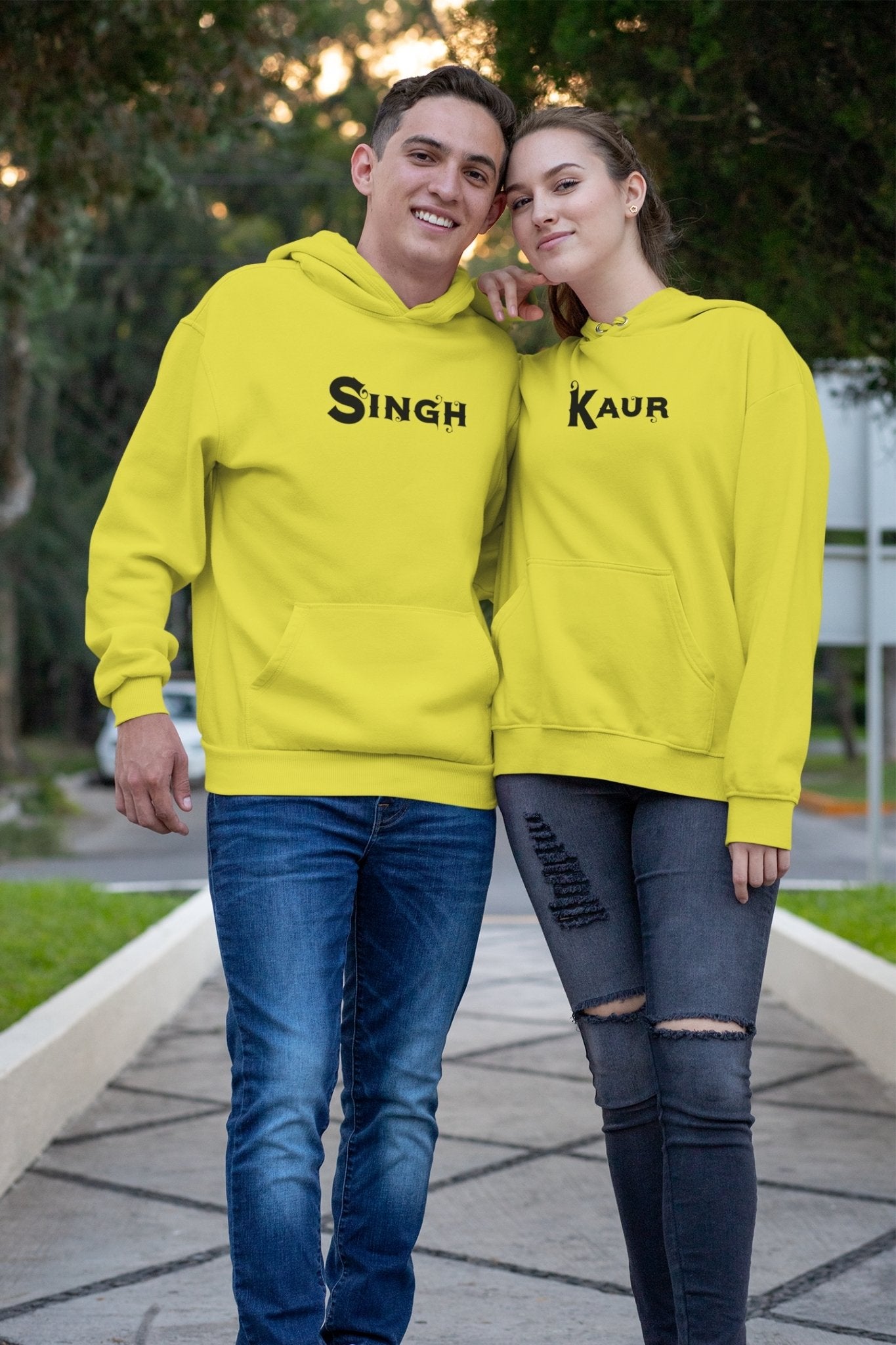 Singh Kaur Couple Hoodie-FunkyTeesClub - Funky Tees Club