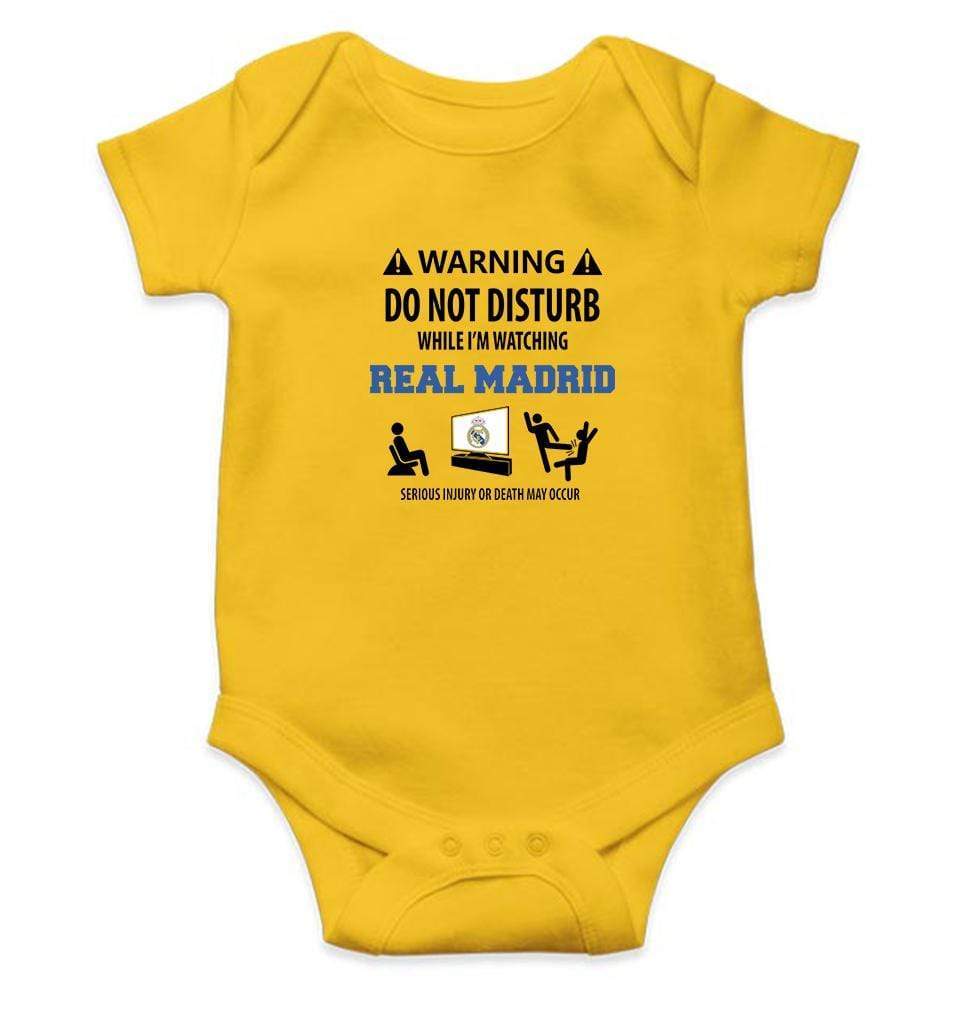 Warning Real Madrid Rompers for Baby Girl- FunkyTradition FunkyTradition