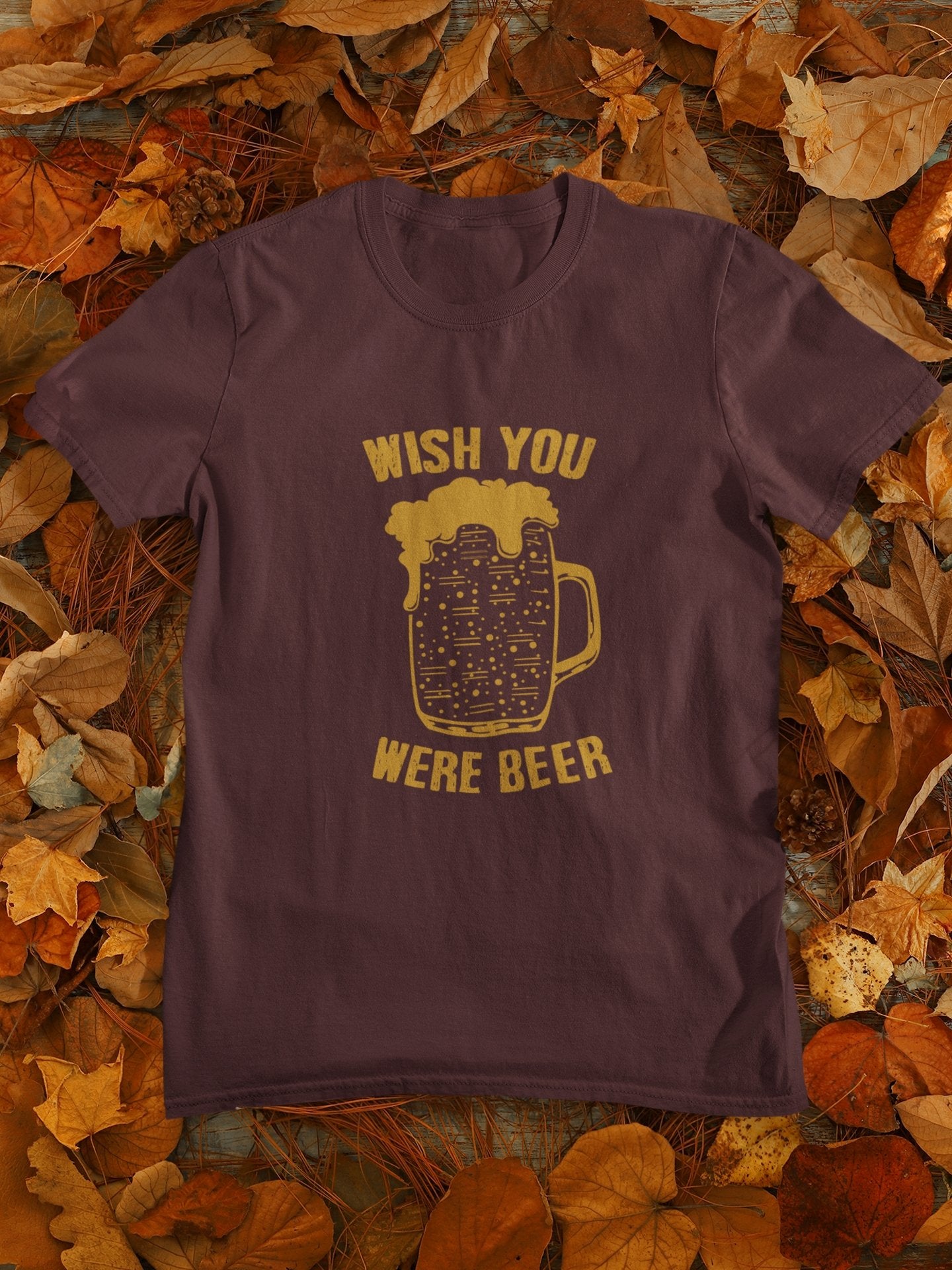 Wish You Were Beer Mens Half Sleeves T-shirt- FunkyTeesClub - Funky Tees Club