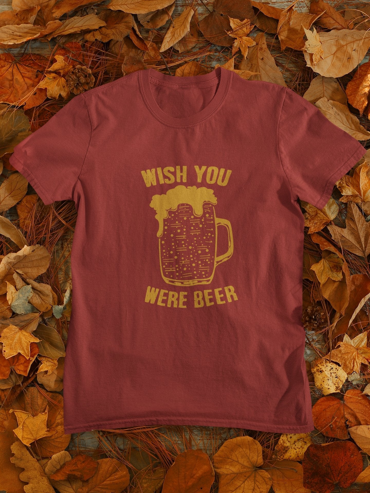 Wish You Were Beer Mens Half Sleeves T-shirt- FunkyTeesClub - Funky Tees Club