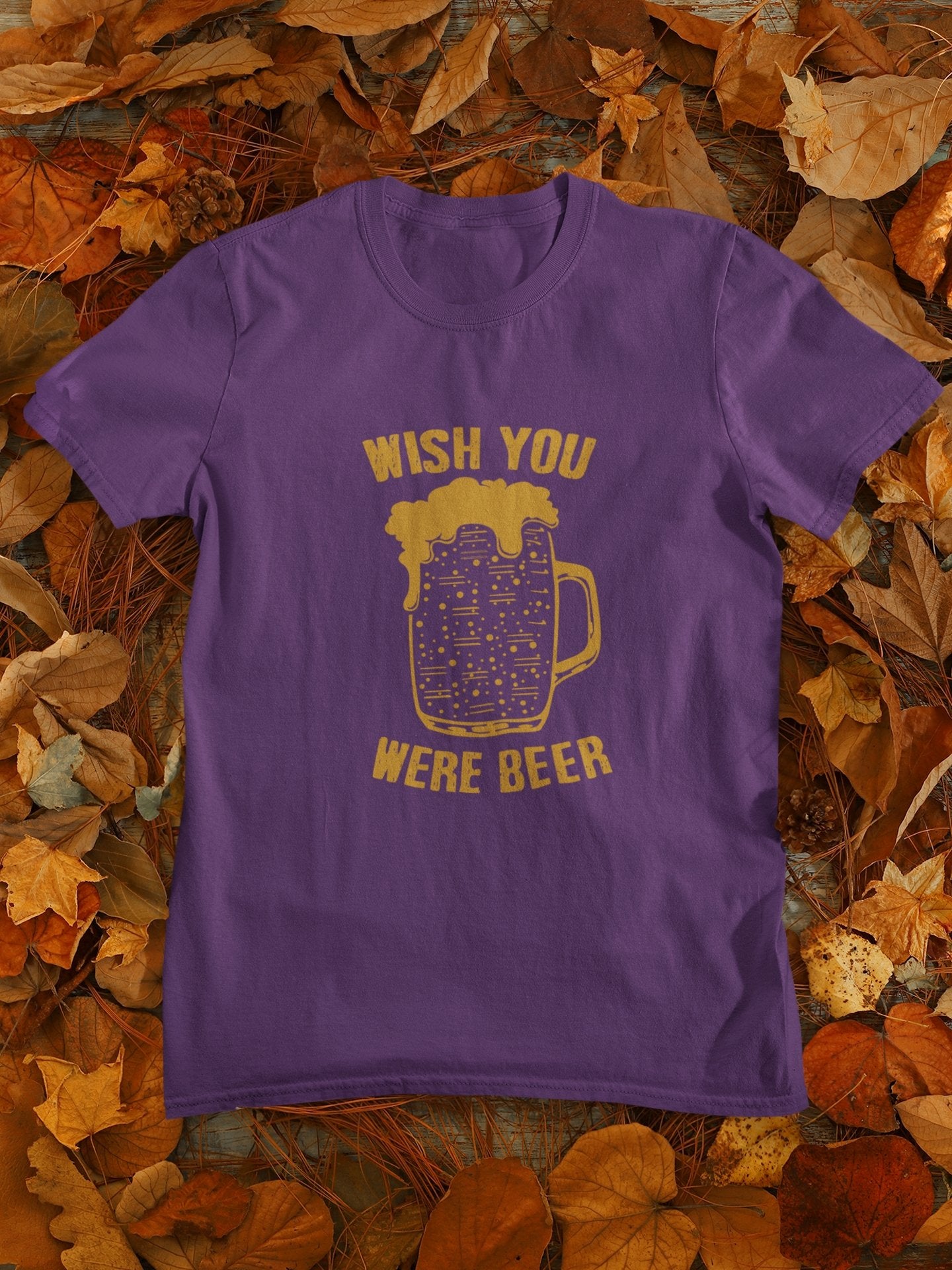 Wish You Were Beer Mens Half Sleeves T-shirt- FunkyTeesClub - Funky Tees Club