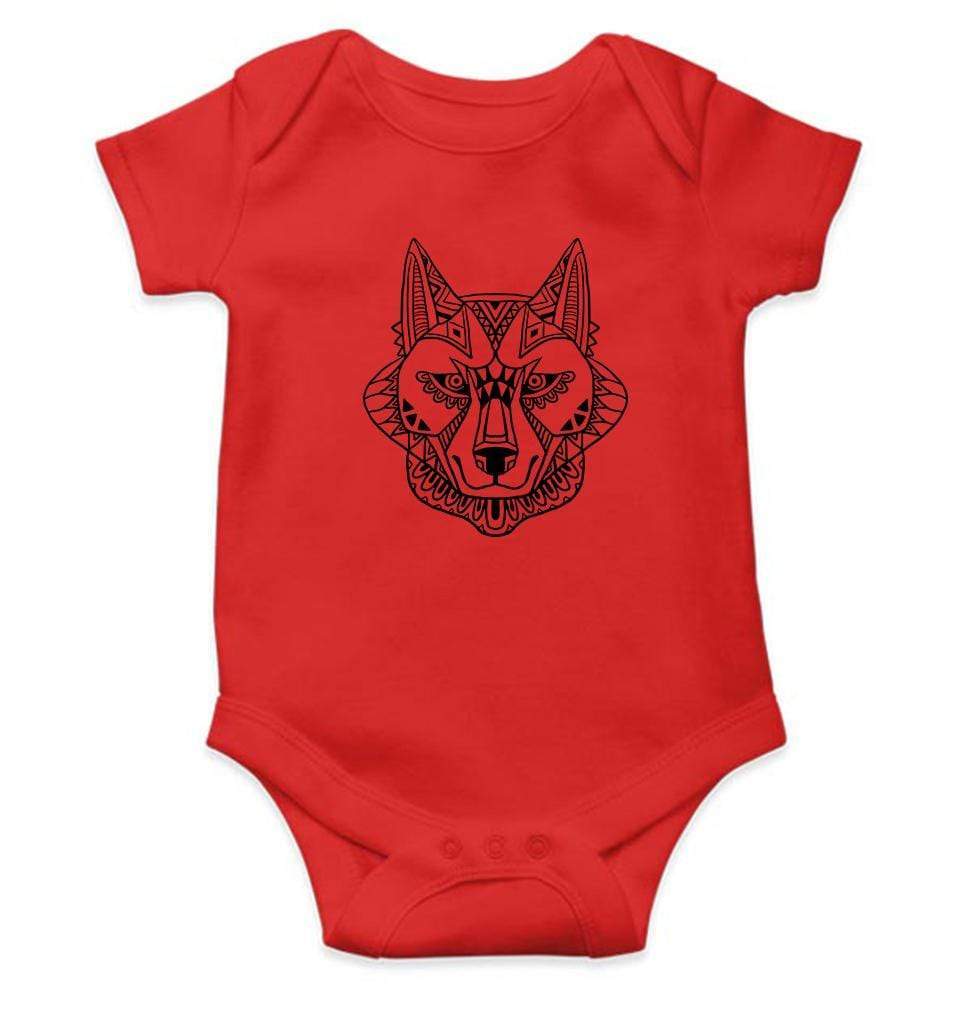 Wolf Abstract Rompers for Baby Boy- FunkyTradition FunkyTradition