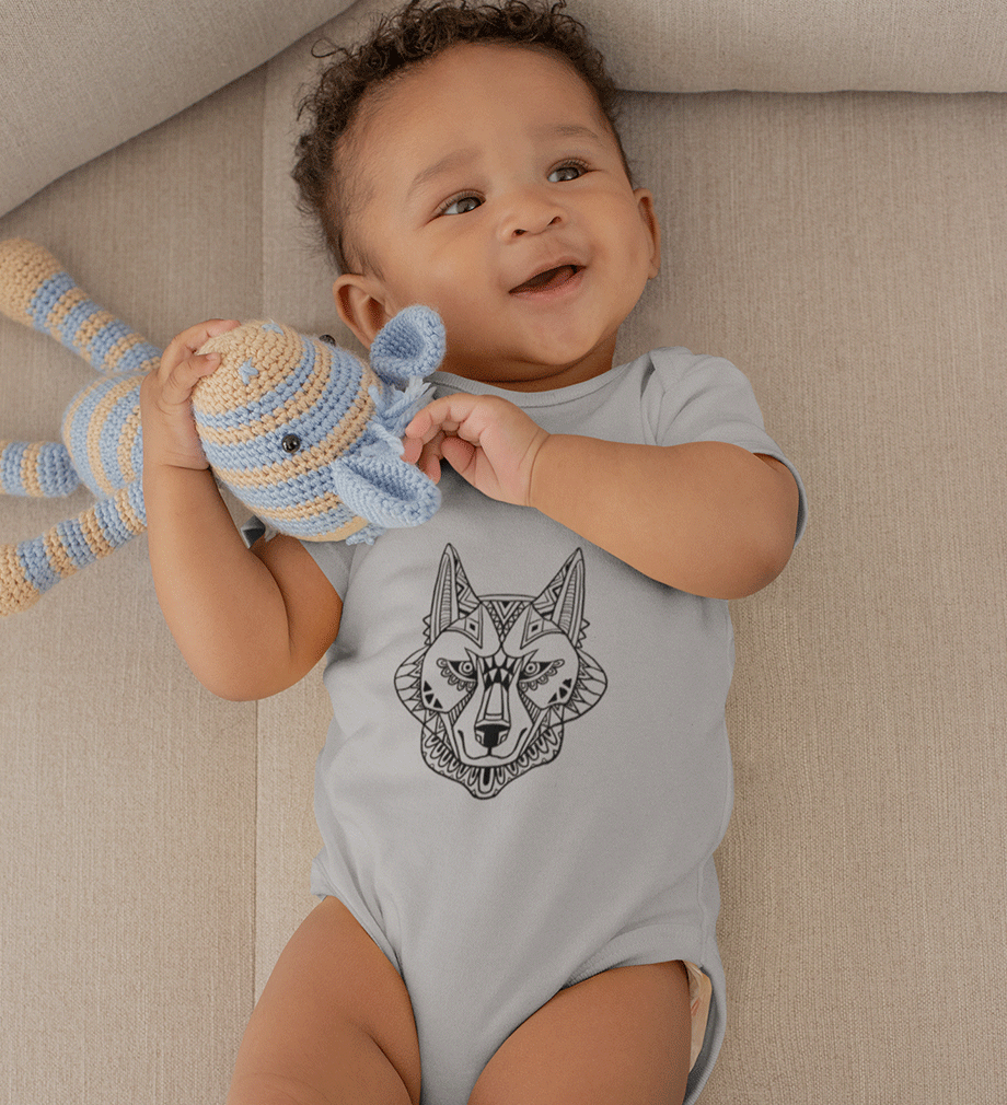 Wolf Abstract Rompers for Baby Boy- FunkyTradition FunkyTradition