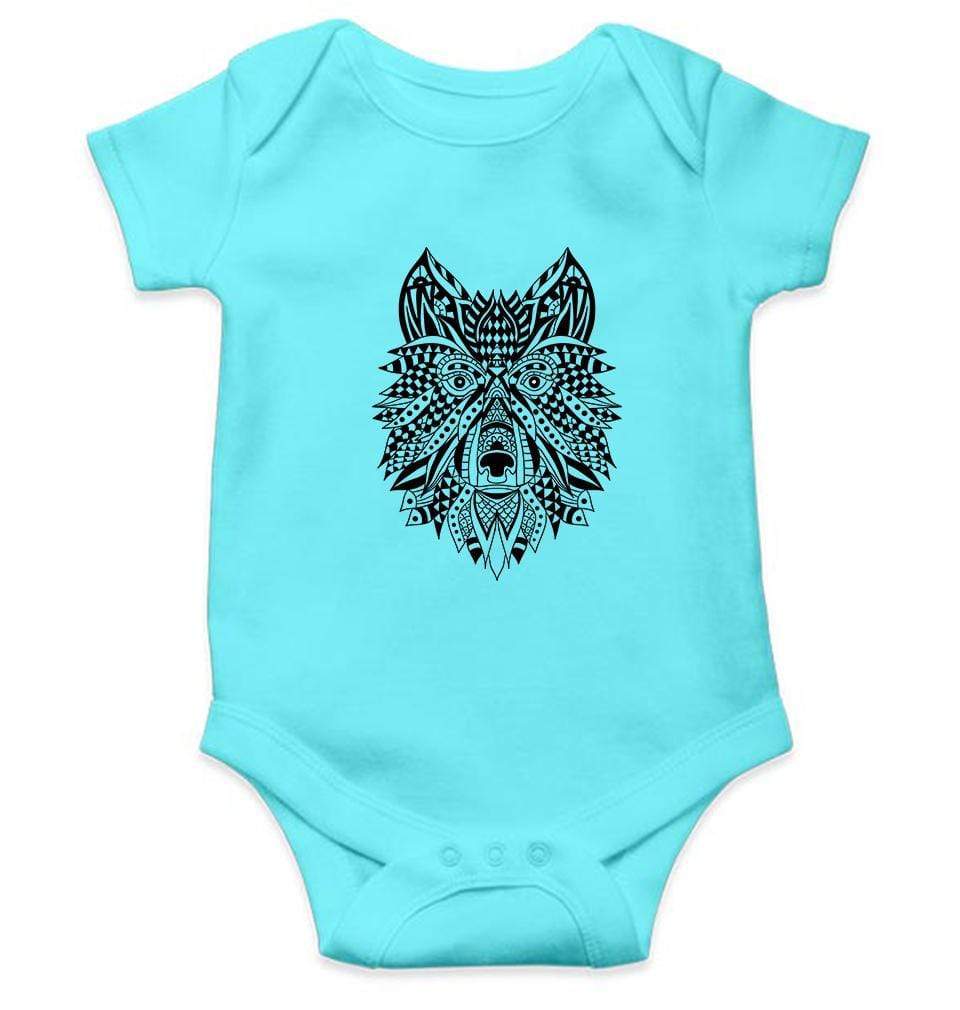 Wolf Abstract Rompers for Baby Boy- FunkyTradition FunkyTradition