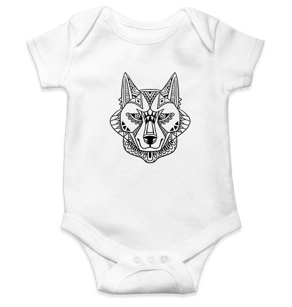 Wolf Abstract Rompers for Baby Girl- FunkyTradition FunkyTradition